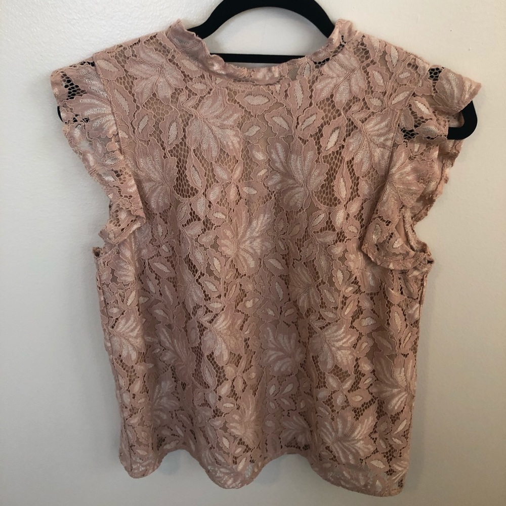 Soft Pink H&M Lace Overlay Top